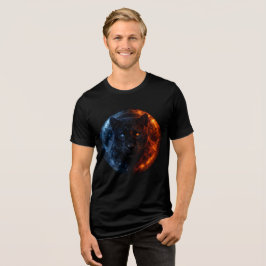 Fire and Ice Panther – Dual Element Fantasy Art Tri-Blend Shirt