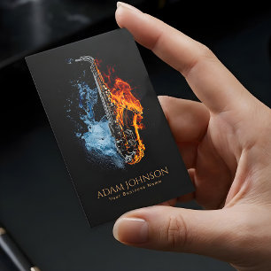 Fire and Water Luxury Musician Saxophon           Visitenkarte