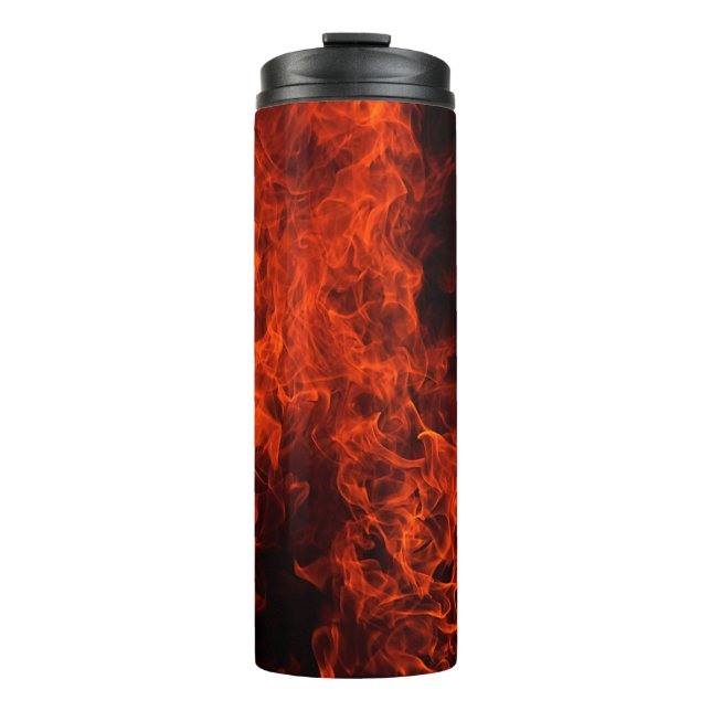 Fire background flame black hot thermosbecher (Vorderseite)
