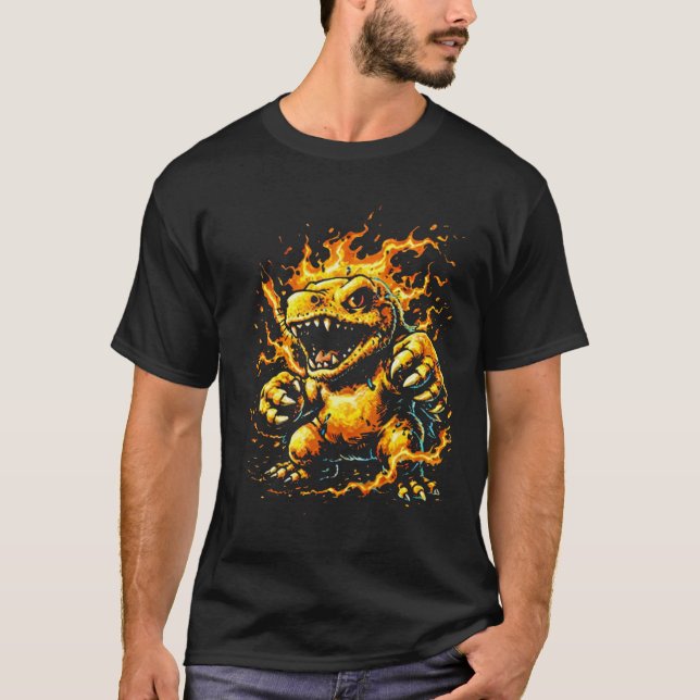 Fire Beast Digimon Monster Comic Street Art  T-Shirt (Vorderseite)