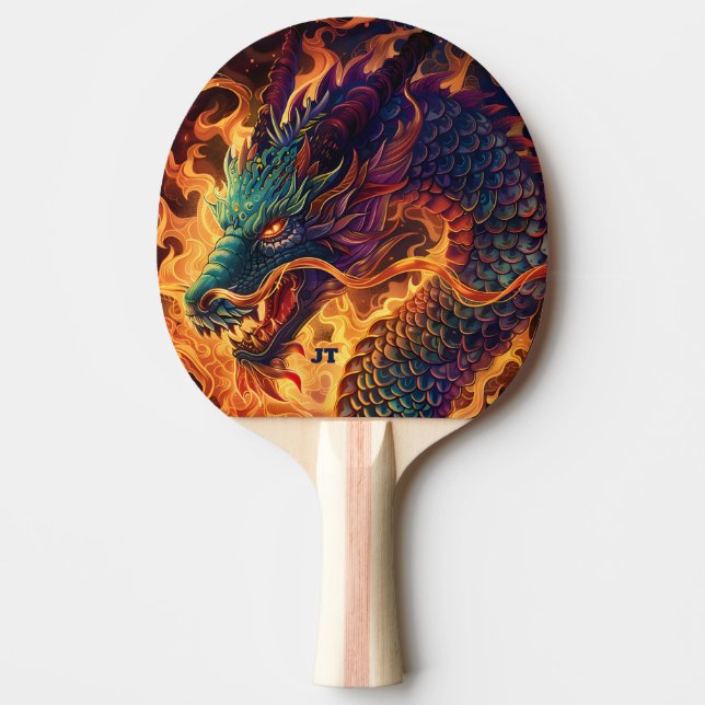 Fire Breathing Dragon Personalized Tischtennis Schläger (Vorderseite)