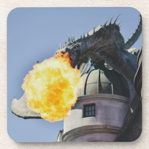 Fire Breathing Dragon Statue Getränkeuntersetzer