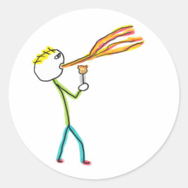 Fire Breathing Stickman Runder Aufkleber