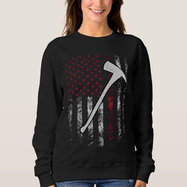 Fire Brigade EMS Police Military American Flag Sweatshirt (Vorderseite)