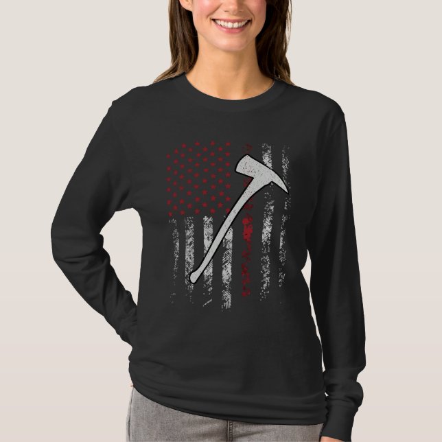 Fire Brigade EMS Police Military American Flag T-Shirt (Vorderseite)