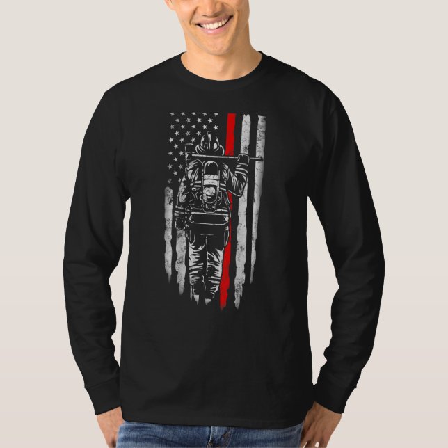 Fire Chief American Flag für Assistant T-Shirt (Vorderseite)