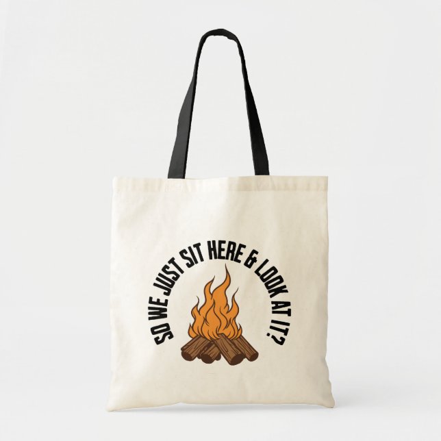 fire cottage campfire heated rivalry tote bag tragetasche (Vorne)