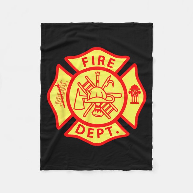 Fire Department Logo Uniform Fireman Symbol Firefi Fleecedecke (Vorderseite)