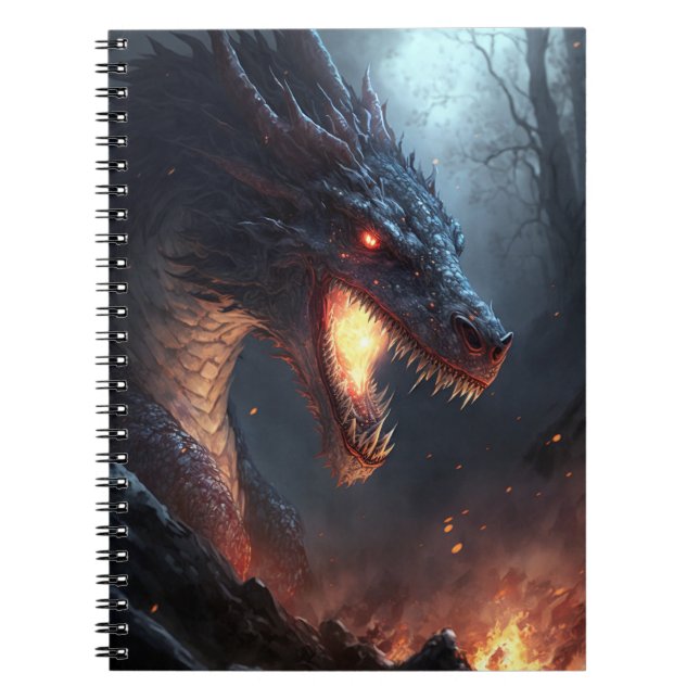 Fire Dragon Fantasy Art Notebook Notizblock (Vorderseite)