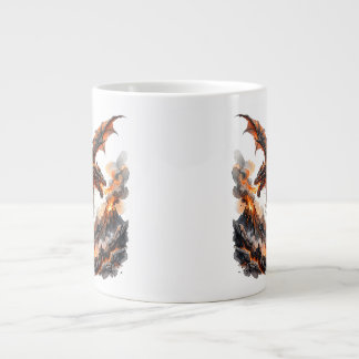 Fire Dragon Mug | Flaming Dragon Accent Coffee Mug Jumbo-Tasse