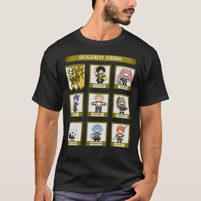 Fire Emblem Three Houses Golden Deer House Pixel P T-Shirt (Vorderseite)