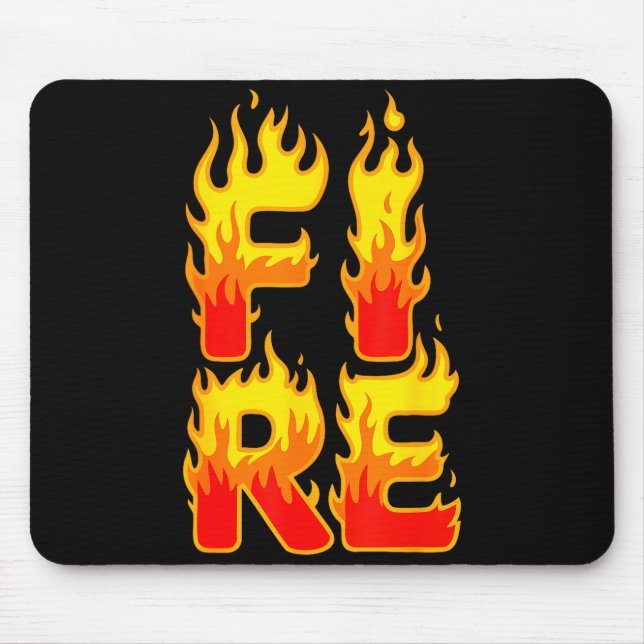 Fire Flame Shirt Adult Kids Men Women Fire And Ice Mousepad (Vorne)