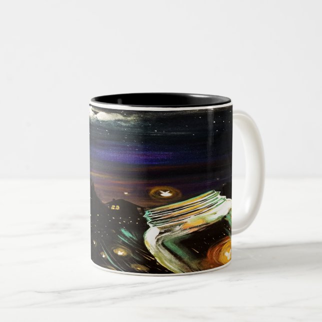 Fire Fly Sky Zweifarbige Tasse (VorderseiteRechts)
