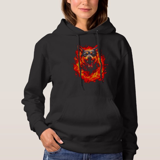 Fire German Shepherd Dog Hoodie (Vorderseite)