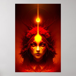 Fire Goddess Fantasy Art Poster