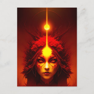 Fire Goddess Fantasy Art Postkarte