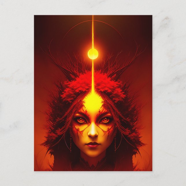 Fire Goddess Fantasy Art Postkarte (Vorderseite)