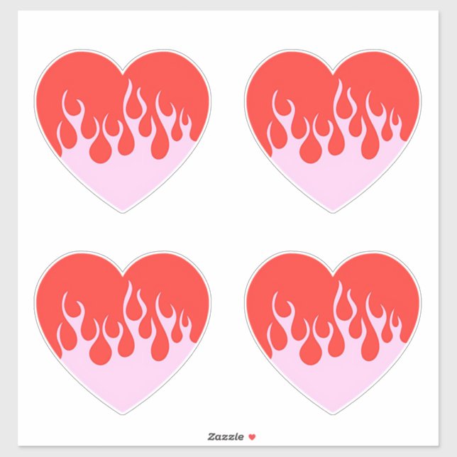 Fire Heart Aufkleber (Blatt)