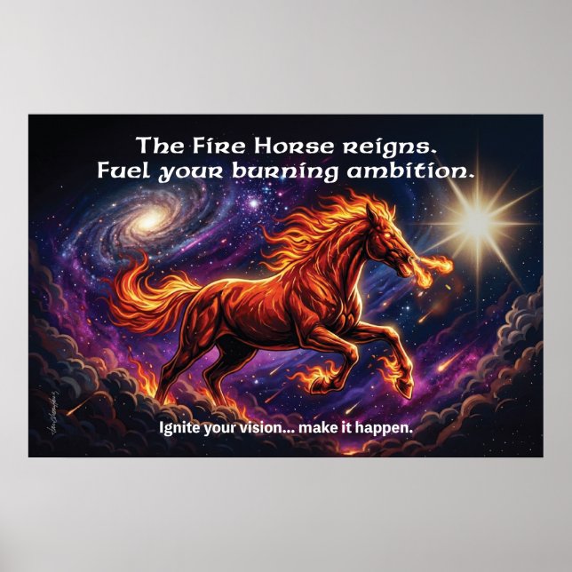 Fire Horse "Burning Ambition" Wall Poster (Vorne)