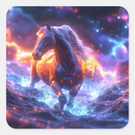 FIRE HORSE - CHINESE ZODIAC QUADRATISCHER AUFKLEBER
