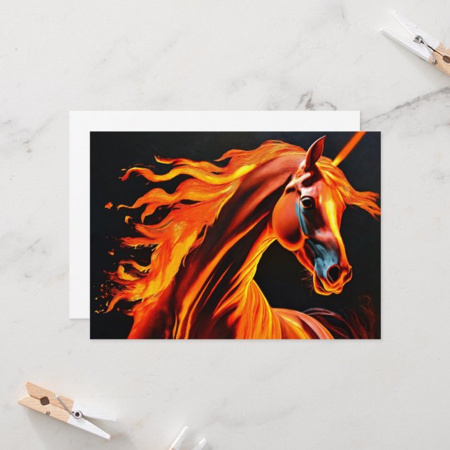 fire horse, horse, animals, flame, fire einladung (Vorderseite/Rückseite Beispiel)