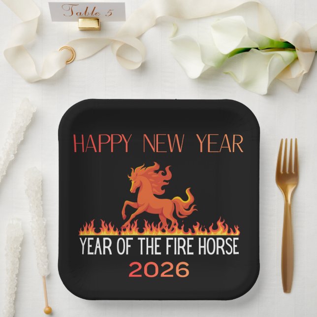 Fire Horse Paper Plate Pappteller (Hochzeit)