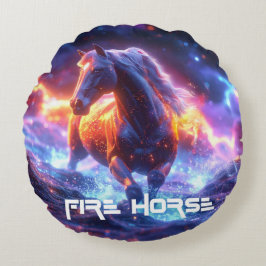 FIRE HORSE - SHENG XIAO -  RUNDES KISSEN