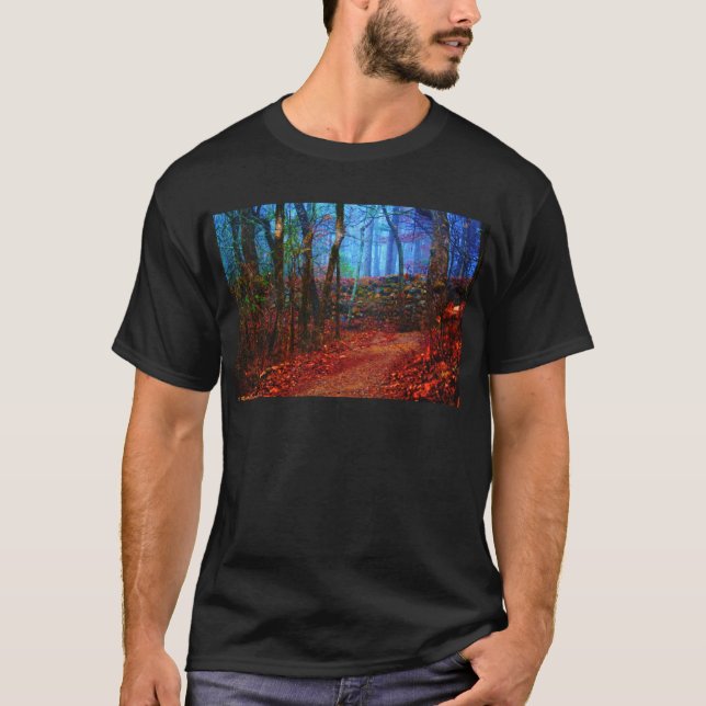 Fire & Ice Forest Oil Painting Geschenke Bekleidun T-Shirt (Vorderseite)