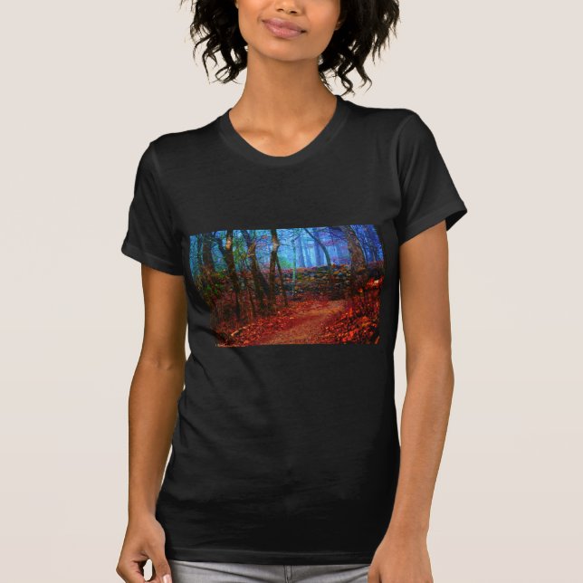 Fire & Ice Forest Oil Painting Geschenke Bekleidun T-Shirt (Vorderseite)