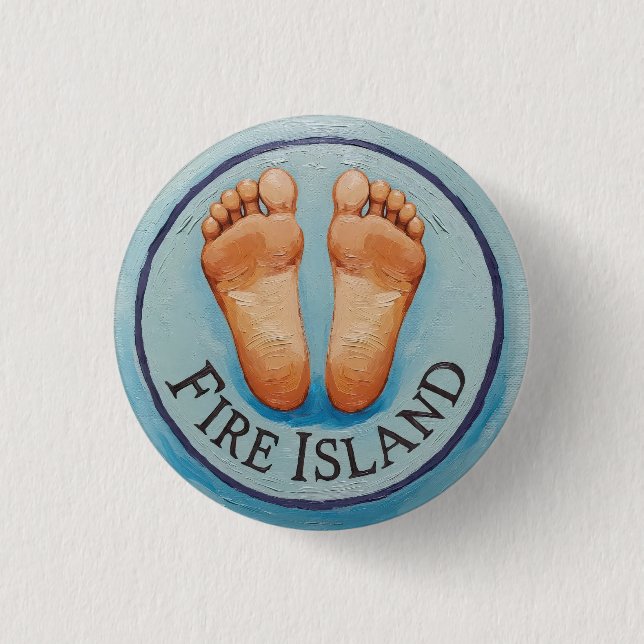 Fire Island barefoot & fancy free Funny flair NY Button (Vorderseite)