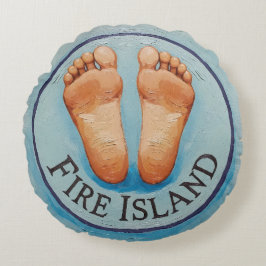 Fire Island barefoot & fancy free! Funny host gift Rundes Kissen
