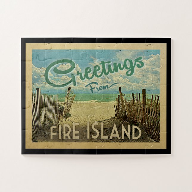 Fire Island Beach Vintage Travel (Horizontal)