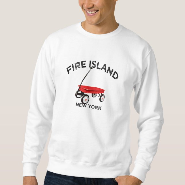 Fire Island große Version Roter Wagen Long Island  Sweatshirt (Vorderseite)