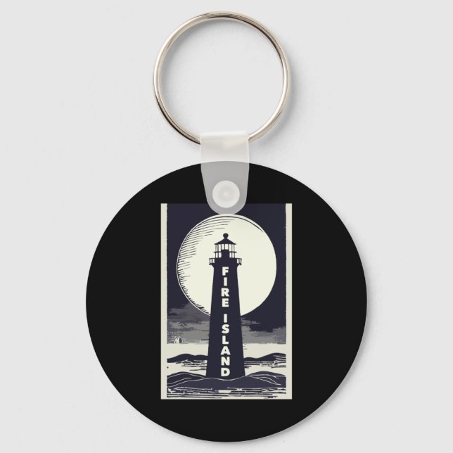 Fire Island Lighthouse New York Moon  Schlüsselanhänger (Vorderseite)