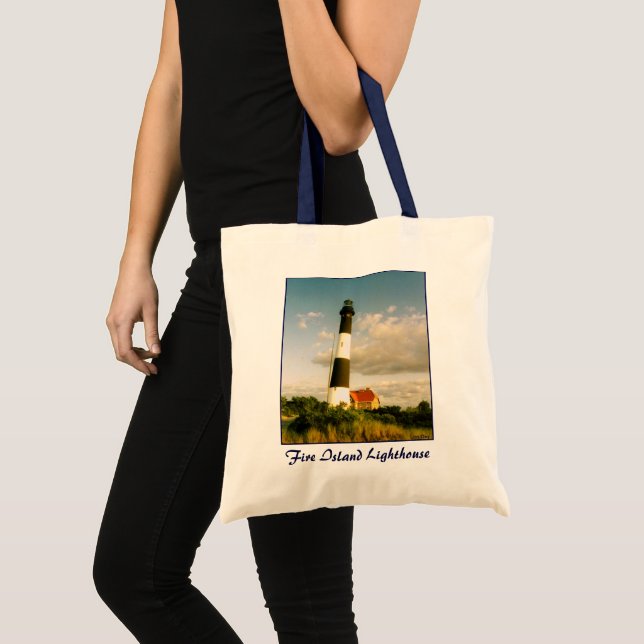 'Fire Island Lighthouse @ Sunset' Budget-Leinwand Tragetasche (Vorderseite (Produkt))
