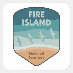 Fire Island National Seashore New York Seaguls Quadratischer Aufkleber