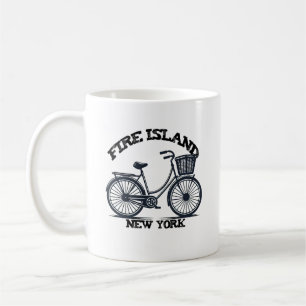 FIRE ISLAND NEW YORK Fahrrad mit Korb Fahrrad Kaffeetasse