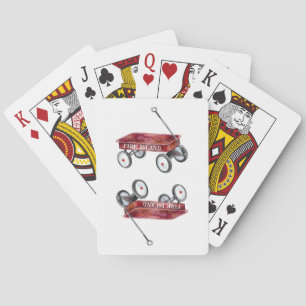 Fire Island Roter Wagen Aquarell Strandurlaub Spielkarten