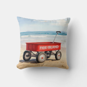 Fire Island roter Wagen Sandstrand LI New York  Kissen