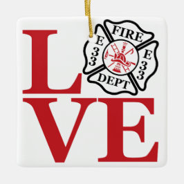 FIRE-LIEBE mit maltesischen Kreuz- und Stationsnum Keramikornament