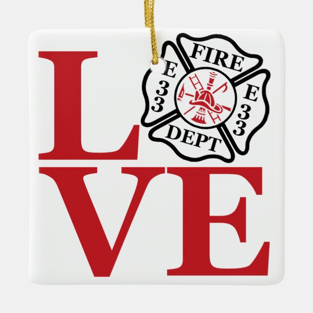 FIRE-LIEBE mit maltesischen Kreuz- und Stationsnum Keramikornament (Vorderseite)