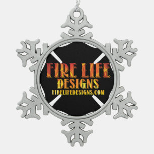 FIRE LIFE DESIGN CO [Logo 1] Schneeflocken Zinn-Ornament