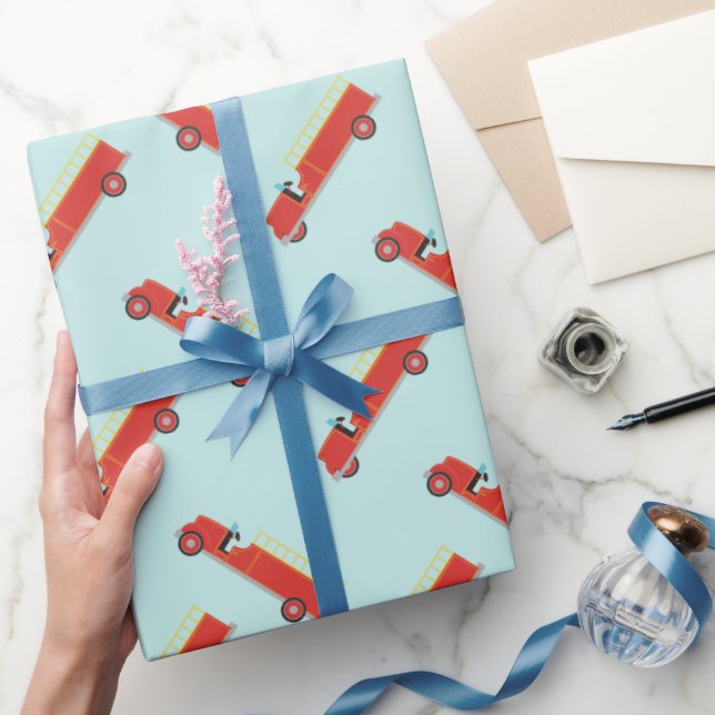 Fire LKW-Muster, Packpapier (Schenken)