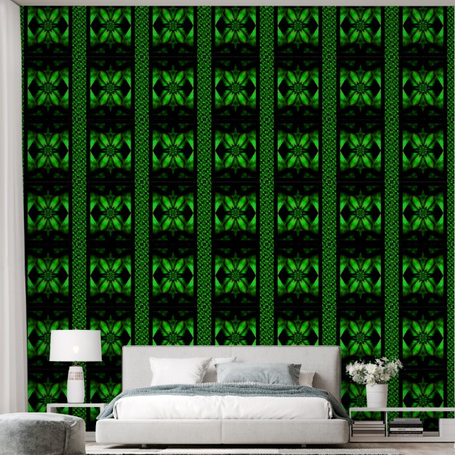 Fire Lotus Green 2 Tapete (Schlafzimmer)