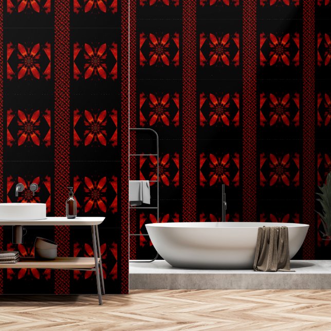 Fire Lotus Scarlet Red 2 Tapete (Badezimmer)