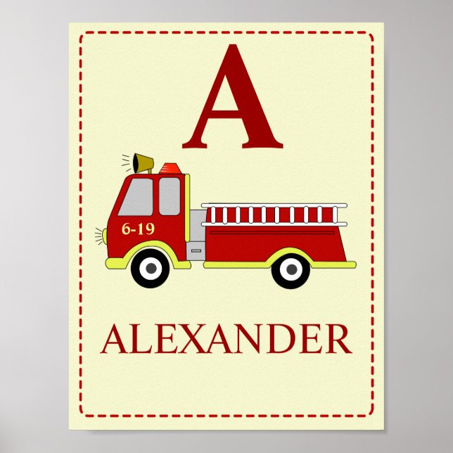 FIRE MOTOR Kinderzimmer Kinderzimmer Art Print Poster (Vorne)
