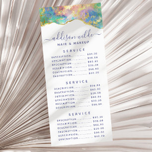 Fire Opal Rainbow Gemstone Business Menu Werbekarte