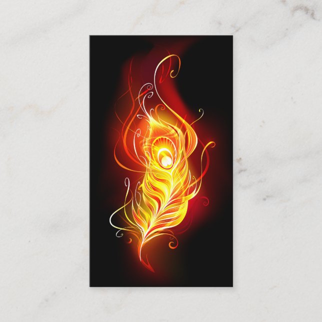 Fire Peacock Feather Empfehlungskarte (Vorderseite)