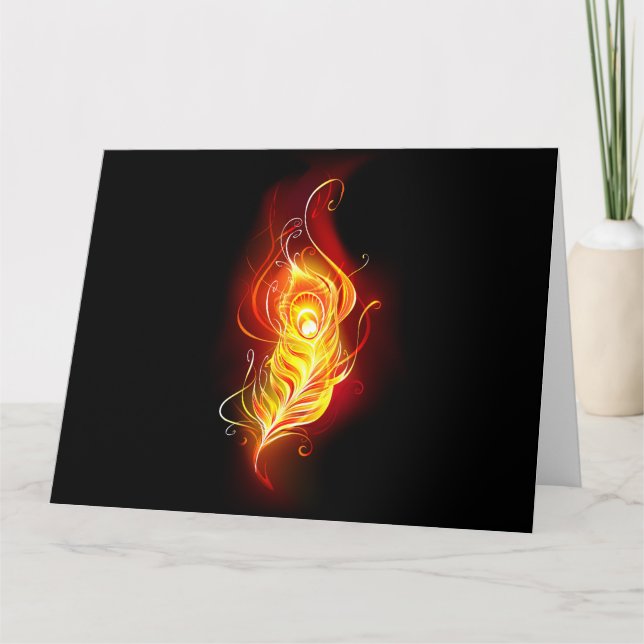 Fire Peacock Feather Karte (Vorderseite)