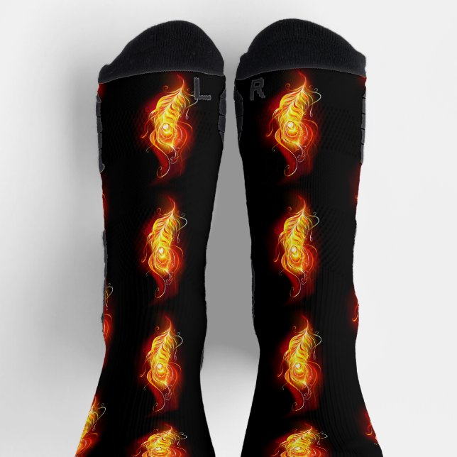 Fire Peacock Feather Socken (Oben)